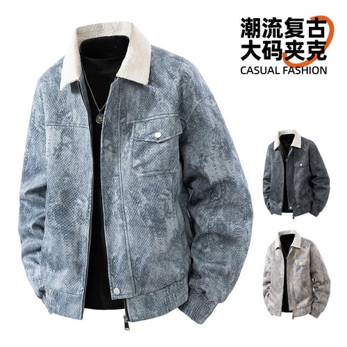 Herren Kunstlederjacke mit Steppdetails Drune
