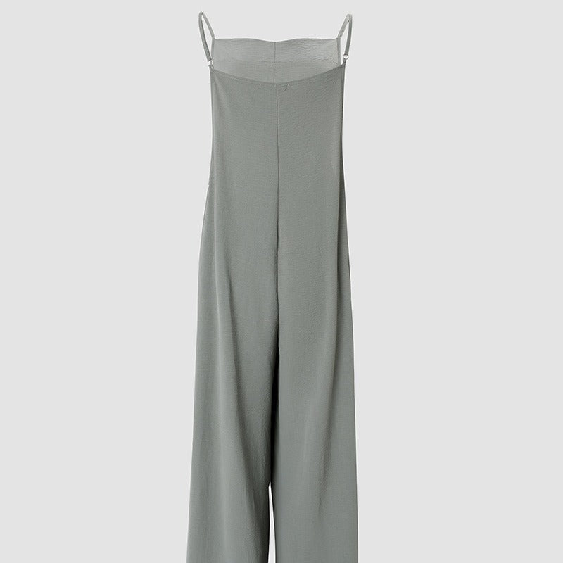 Damen Lässiger Jumpsuit mit weitem Bein und praktischen Taschen Drune
