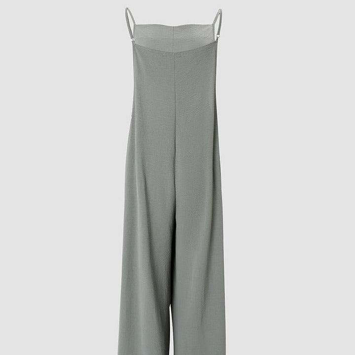 Damen Lässiger Jumpsuit mit weitem Bein und praktischen Taschen Drune