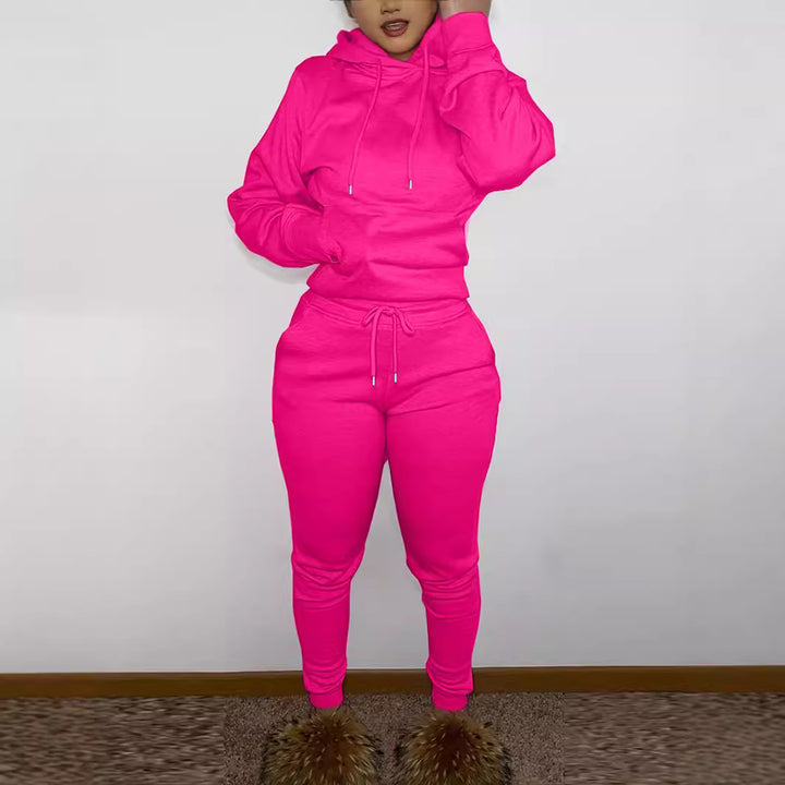 Herren nan sportliches Jogginganzug-Set mit Kapuzenpullover Kängurutasche und schmal zulaufender Jogginghose Drune
