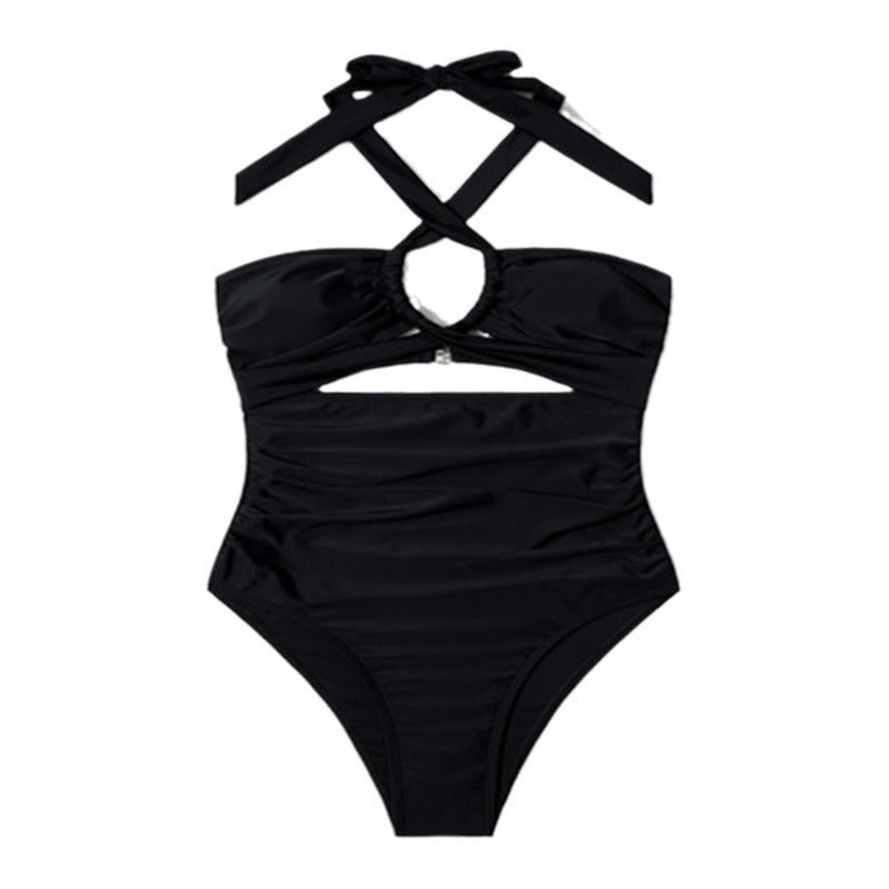 Damen Einteiliger Badeanzug mit sexy Cut-Outs und raffinierten Trägern Drune