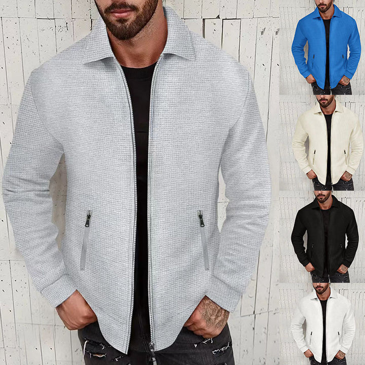 Herren Strickjacke im modernen Design mit strukturiertem Obermaterial und praktischen Reißverschlusstaschen Drune
