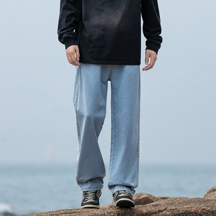 Herren weite Baggy-Jeans im Vintage‑Workwear‑Look mit relaxed Sitz und geradem Bein Drune