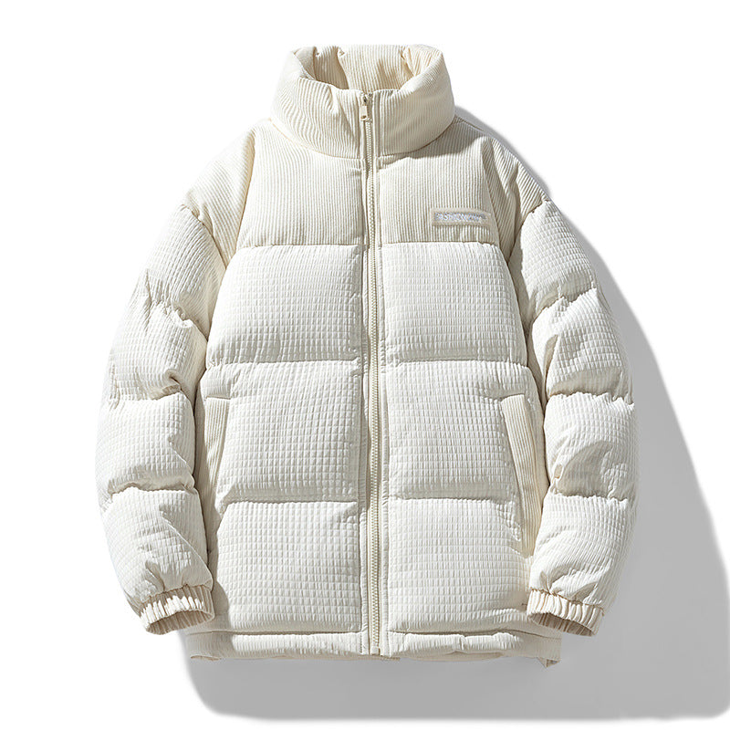 Herren Wattierte Cordoptik Steppjacke mit hohem Stehkragen und Thermofutter Drune