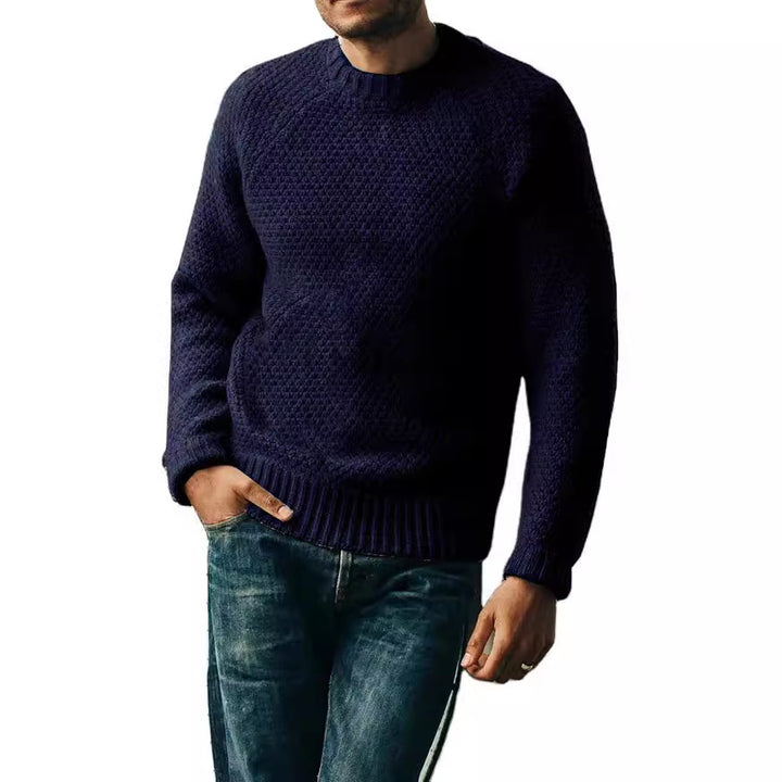 Herren Raglan-Strukturpullover mit Wabenstruktur und Rippbündchen Drune