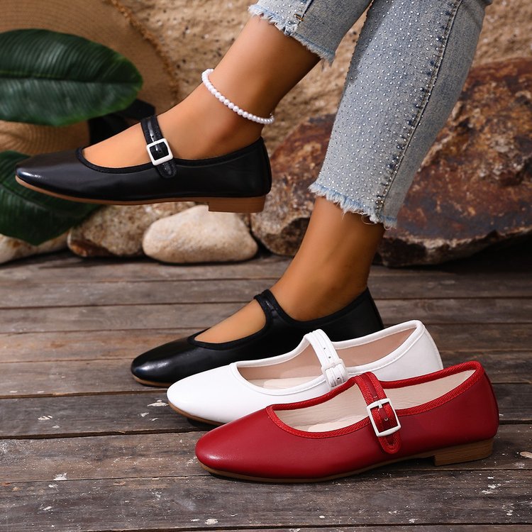 Damen Ballerinas mit modischem Schnallenverschluss und ergonomischer Fußbettung Drune