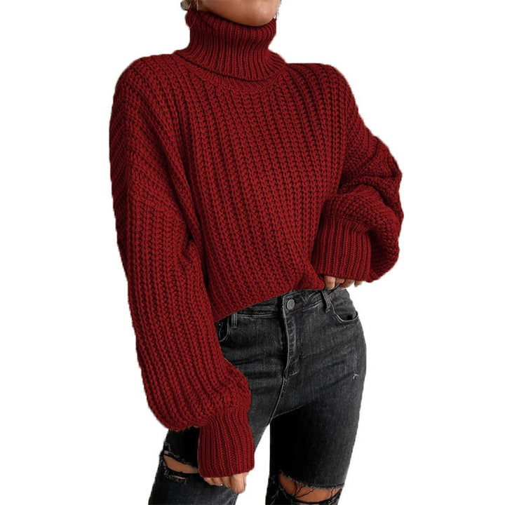 Damen kuscheliger Rollkragenpullover mit strukturiertem Strickmuster Drune