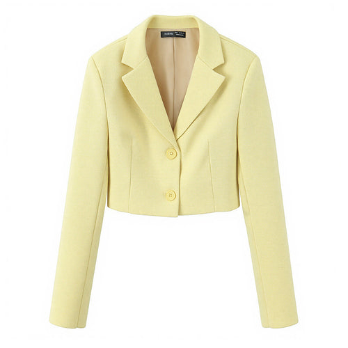 Damen Kurzer Bouclé‑Tweed‑Blazer mit Reverskragen und Zweiknopfverschluss Drune