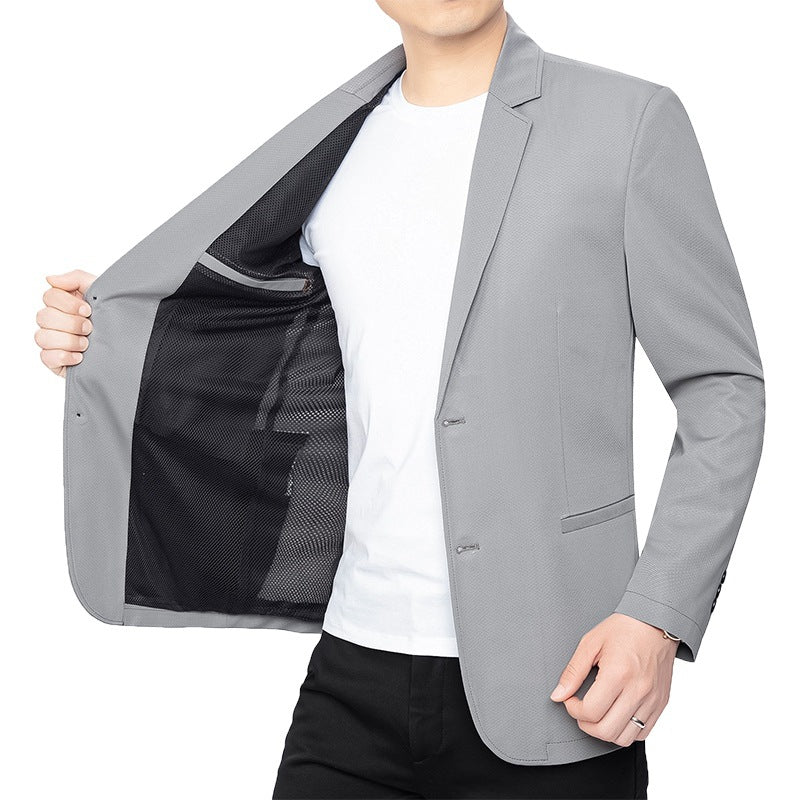 Herren Blazer schlanker Schnitt Business-Casual mit atmungsaktivem Meshfutter und Stretch Drune