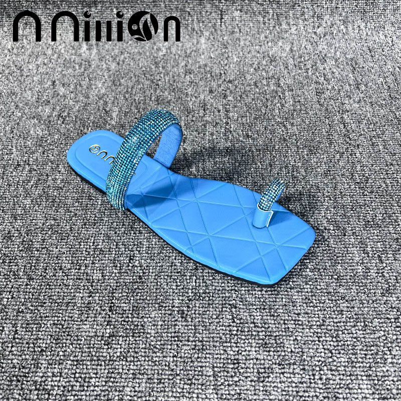Damen eleganter Flip-Flop mit funkelnden Strasssteinen Drune