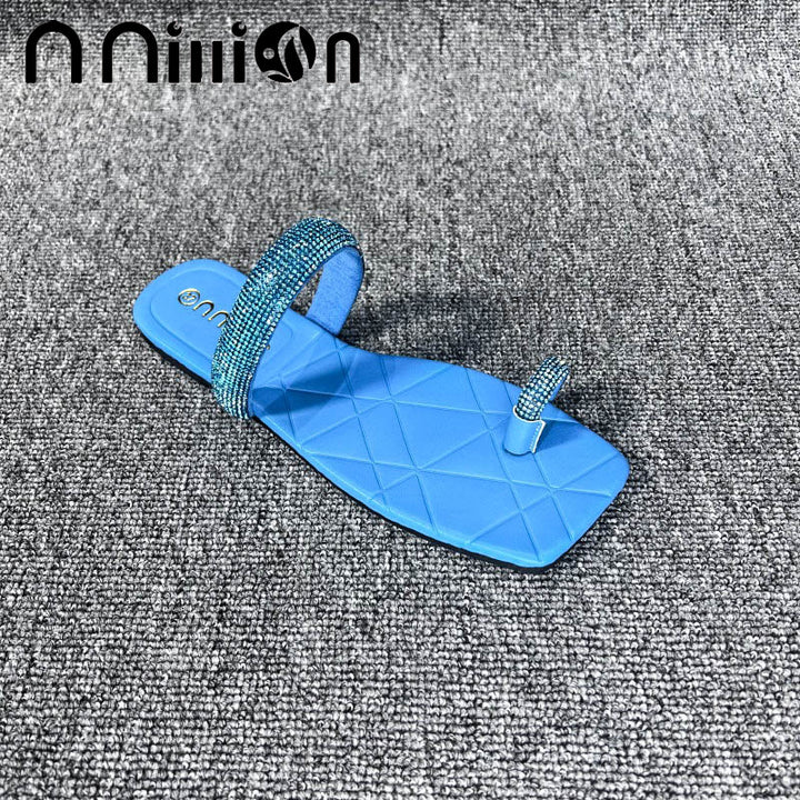 Damen eleganter Flip-Flop mit funkelnden Strasssteinen Drune