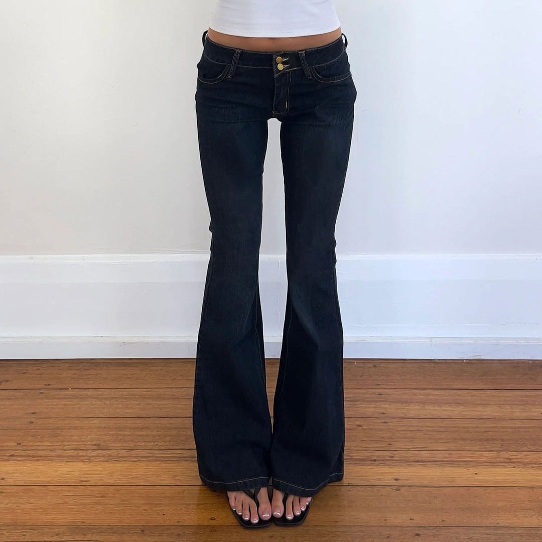 Damen High-Waist Schlagjeans mit klassischem Schnitt Drune