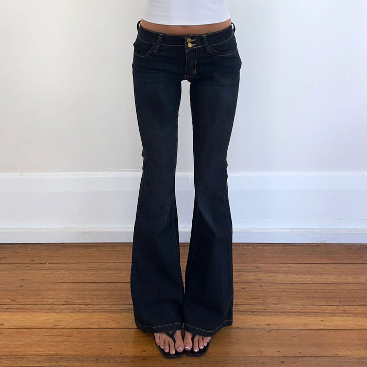 Damen High-Waist Schlagjeans mit klassischem Schnitt Drune