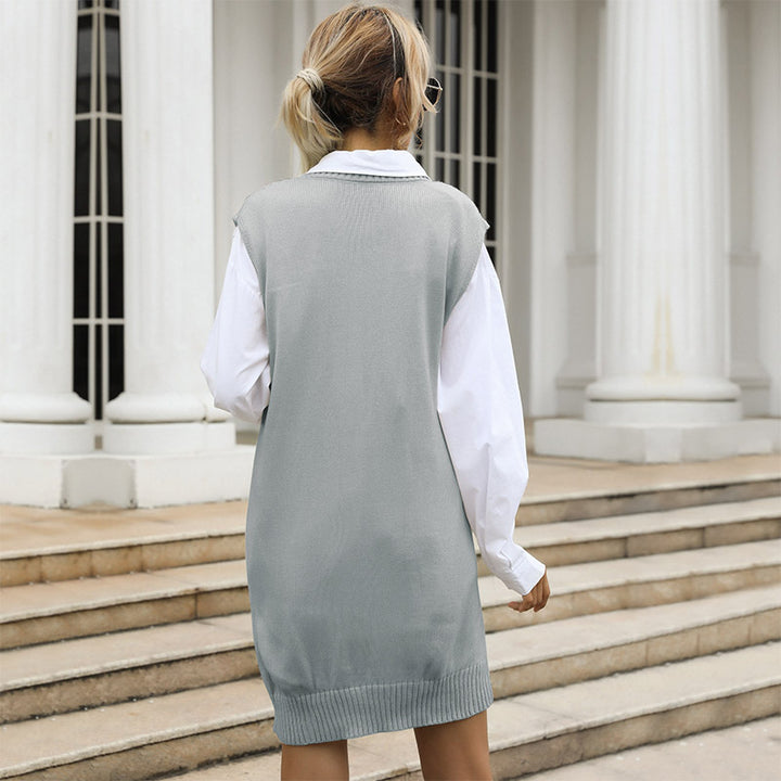 Damen Lässiger Strickpulloverkleid Drune