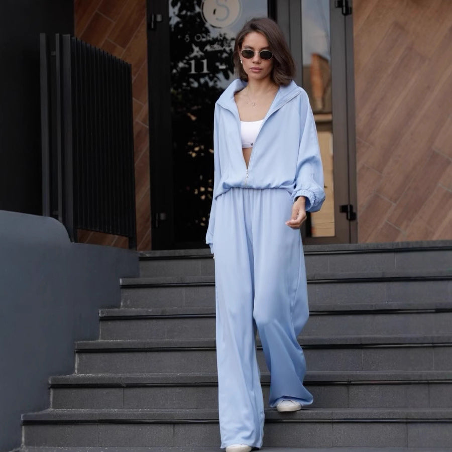 Damen modisches entspannendes Lounge-Set mit weitem Oberteil und bequemen Hosen Drune