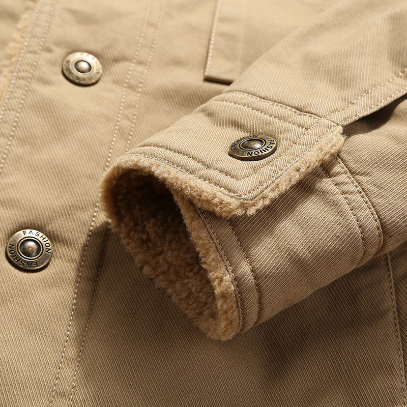 Herren Modische Feldjacke mit Teddyfutter Drune