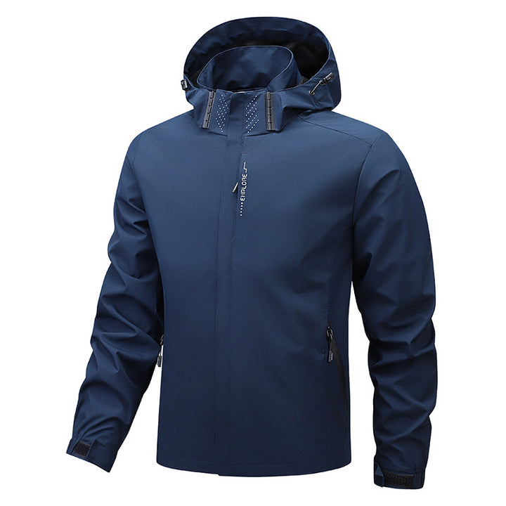 Herren Softshell-Übergangsjacke mit Kapuze, wasserabweisender Membran & verschweißten Nähten Drune