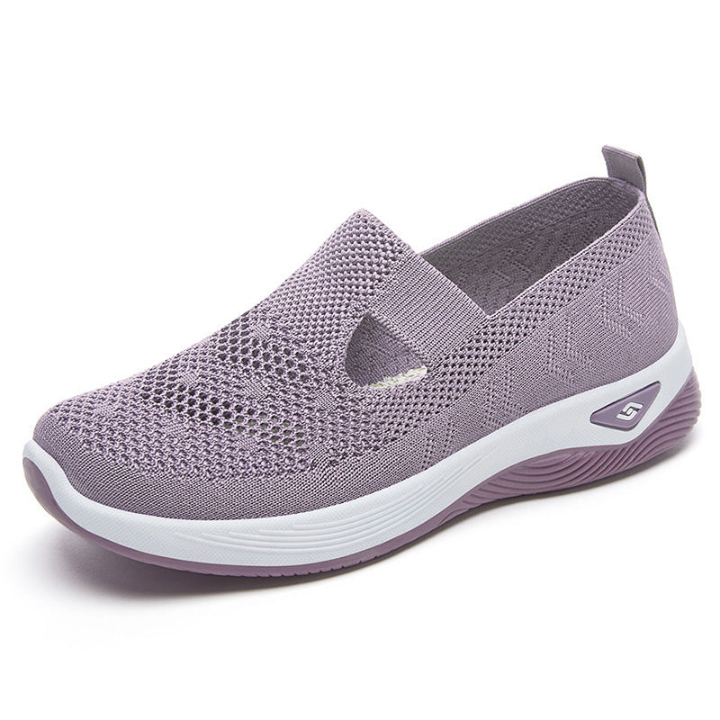 Damen nan leichter gestrickter Slipper-Sneaker mit elastischem Mittelriemen und ergonomischer Memory-Komfortsohle Drune