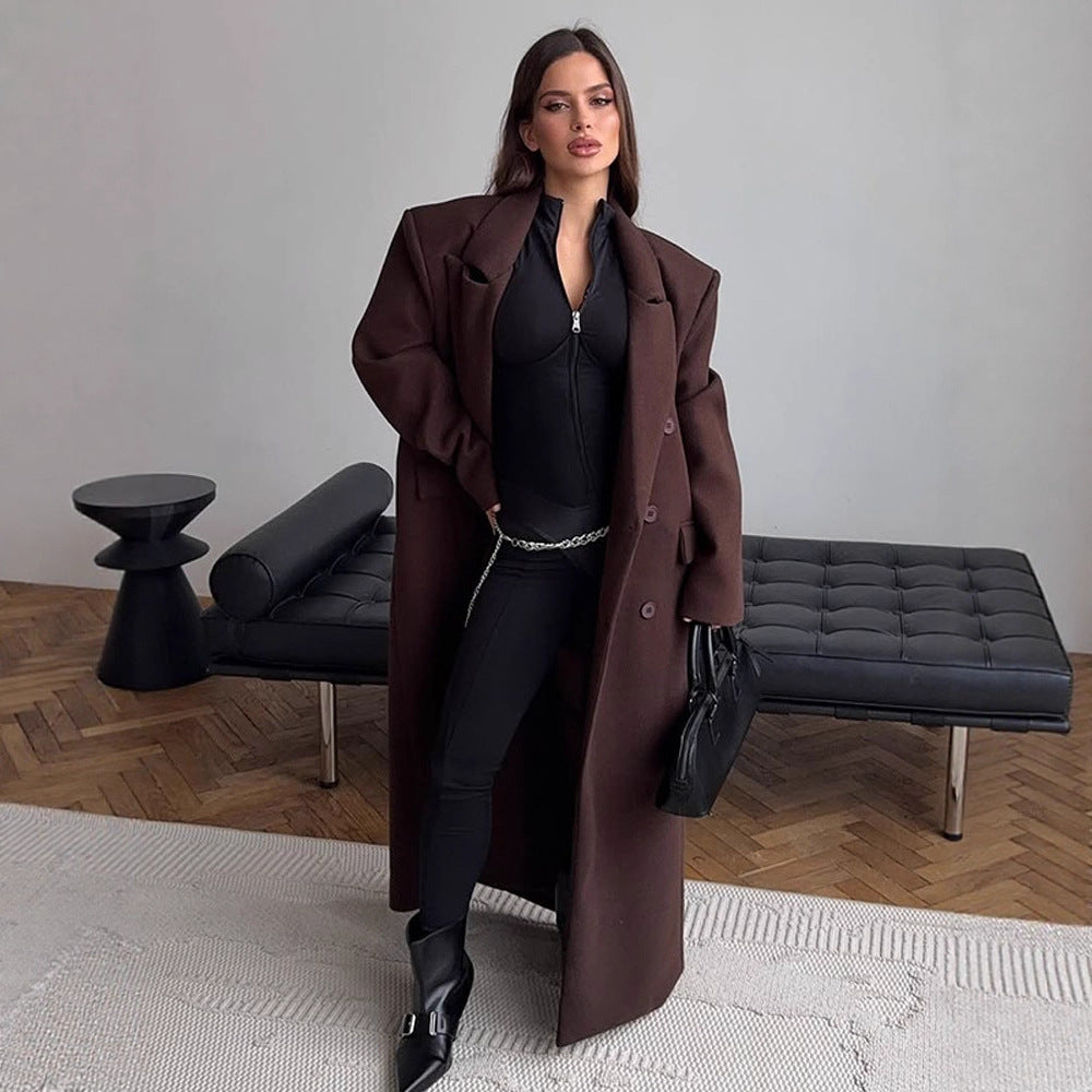 Damen Oversized Wollmantel Drune