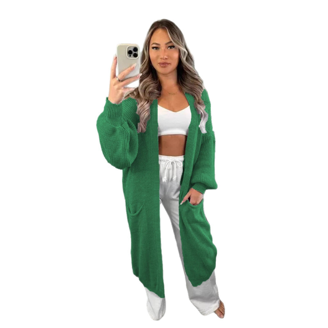 Damen Großer Strickcardigan mit offenem Schnitt und praktischen Taschen Drune