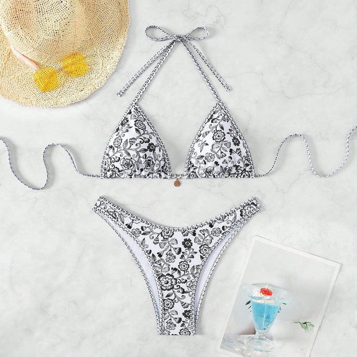Damen Triangel-Bikini mit floraler Spitze Drune