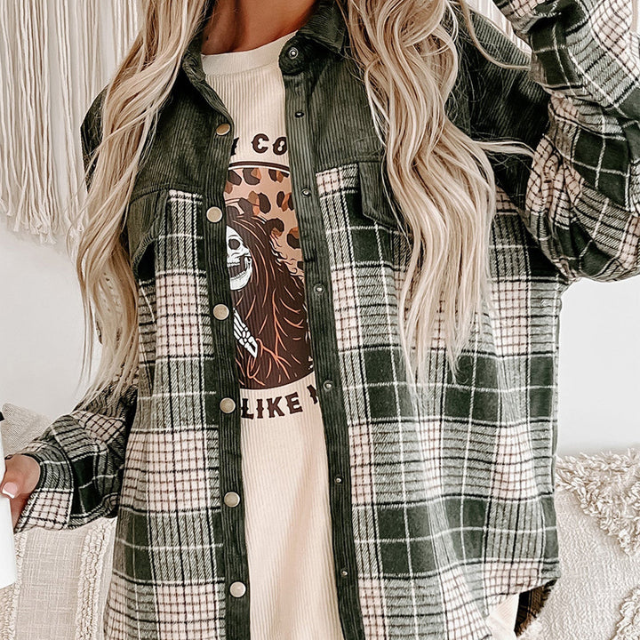Damen kariertes Overshirt Drune