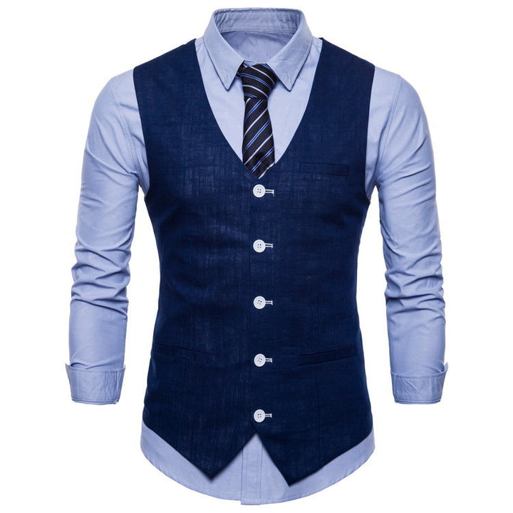 Herren elegante Anzugweste mit praktischen Taschen und detailliertem Design Drune