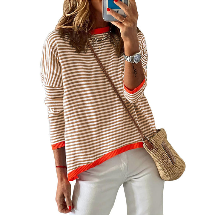 Damen lässiger gestreifter Pullover Drune
