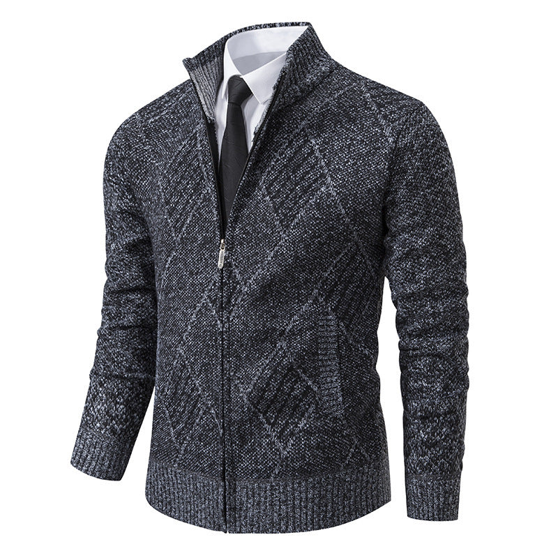 Herren Strickjacke mit modernem Zopfdesign und praktischem Reißverschluss Drune