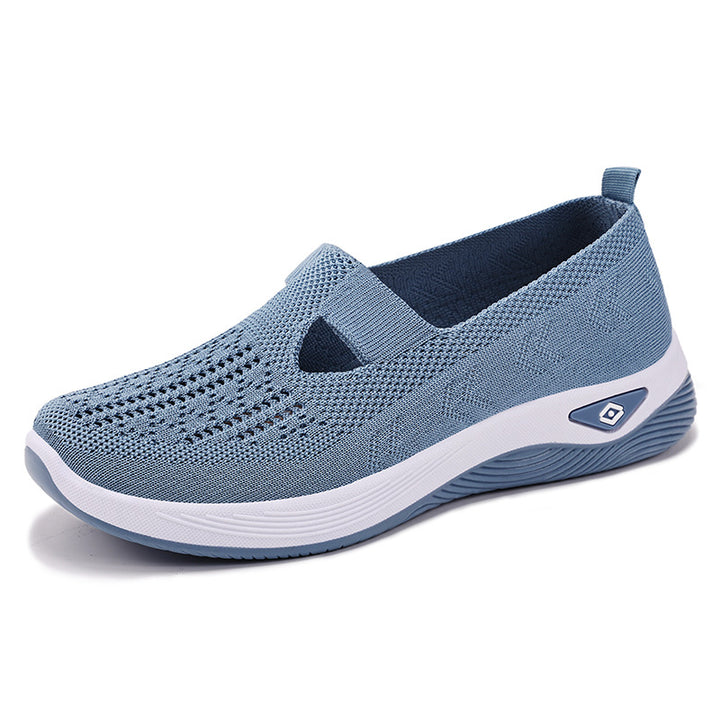 Damen nan leichte atmungsaktive Slip-On Sneaker mit elastischem Strickoberteil und orthopädischer Komfortsohle Drune