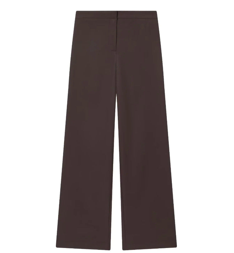 Damen 100+ weite High‑Waist Palazzo‑Hose mit cleanem Frontabschluss und Bügelfalte Drune
