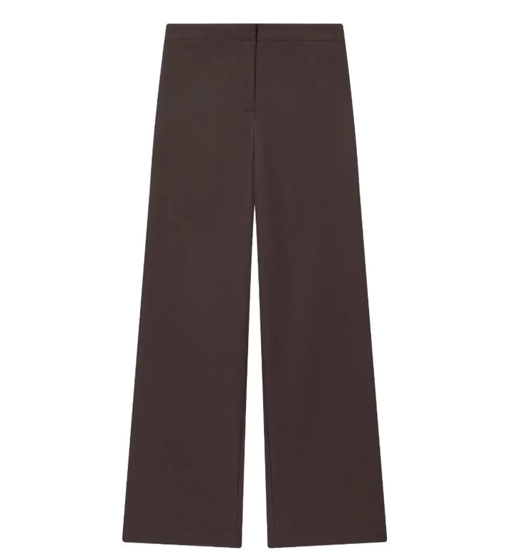 Damen 100+ weite High‑Waist Palazzo‑Hose mit cleanem Frontabschluss und Bügelfalte Drune