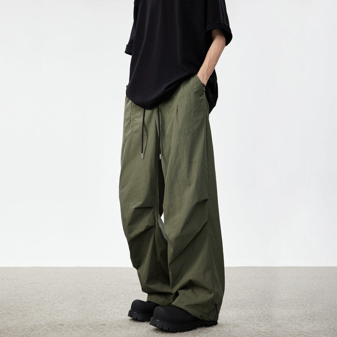 Herren Weite Utility-Cargohose mit Tunnelzugbund Knie‑Paneelen und verstellbarem Saum Drune