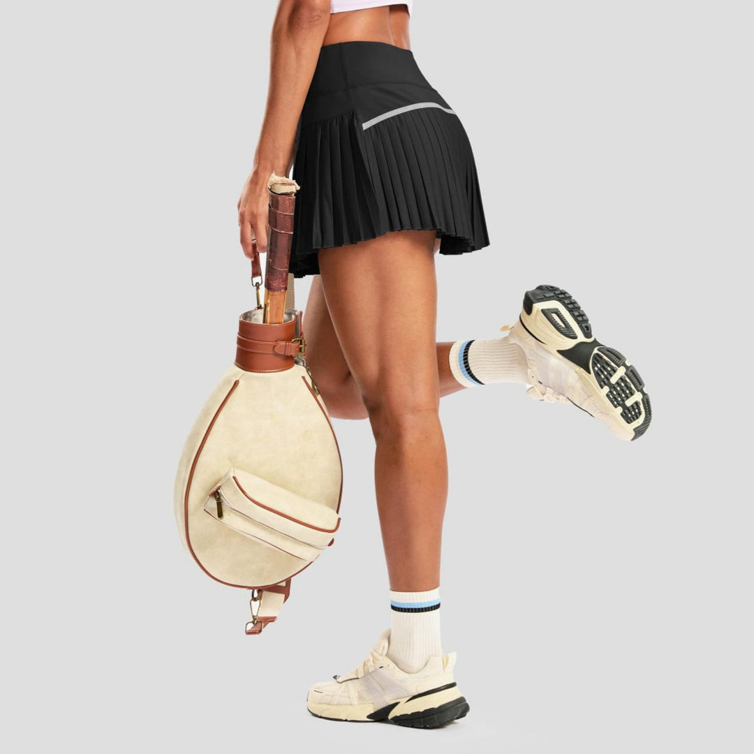Damen Sportlicher Plisseerock mit integrierten Shorts Drune