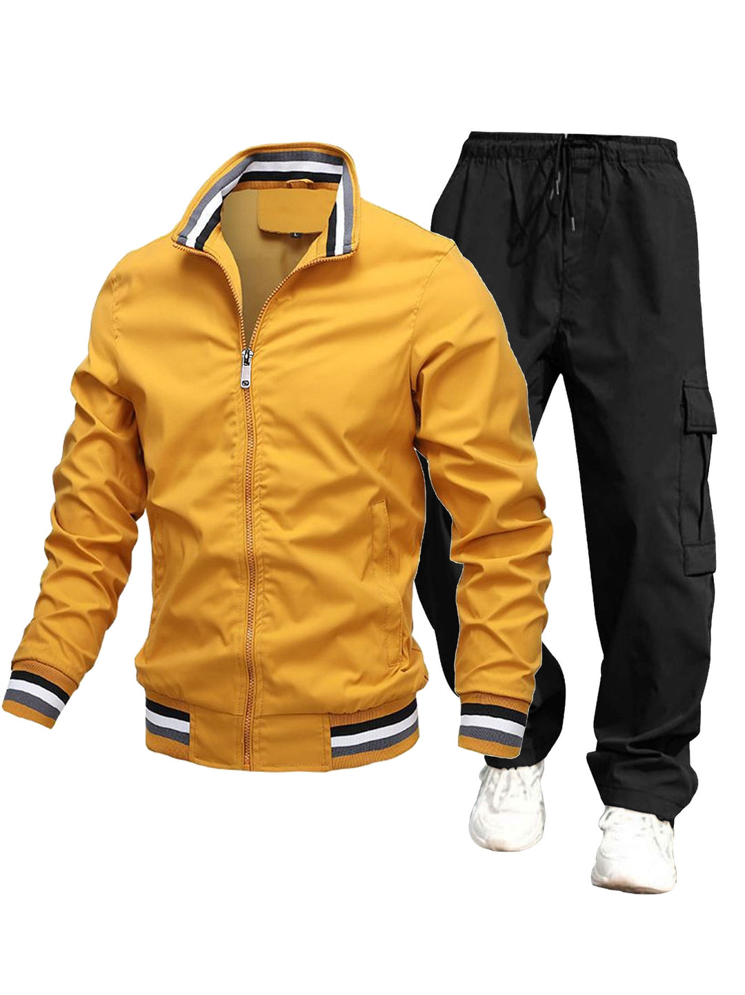 Herren Sportliche Jacke und Cargo-Hosen Drune