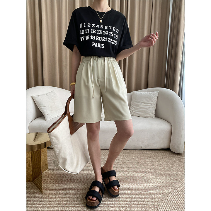 Damen lässiges T-Shirt mit modischem Aufdruck und komfortablem Rundhalsausschnitt Drune
