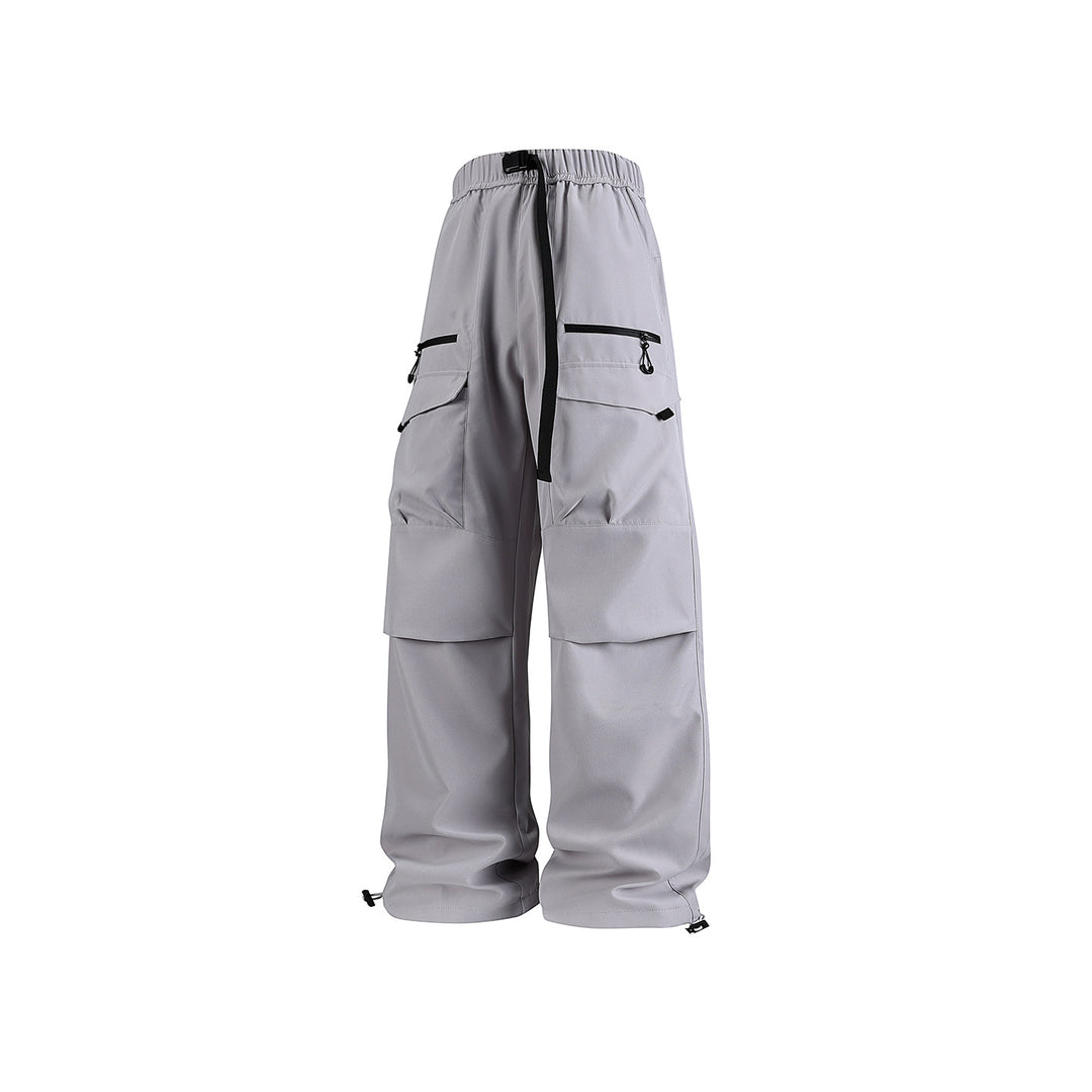 Herren Weite Utility-Cargohose mit verstärkten Kniepassen, Zipper- und Klappfächern Drune