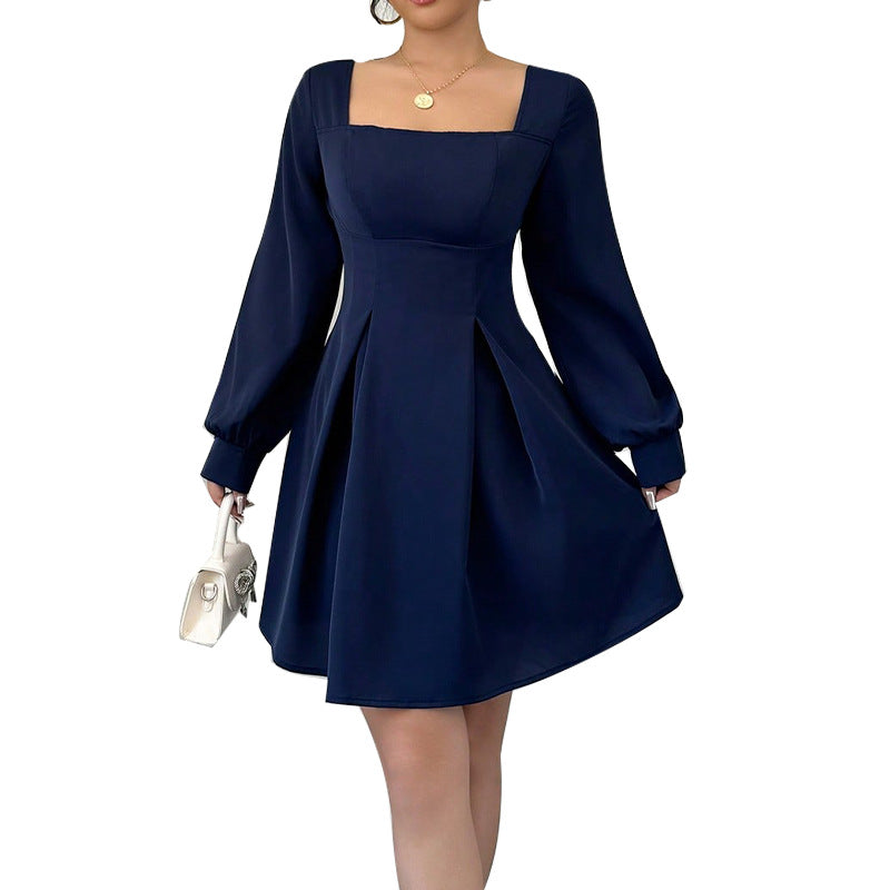 Damen kurzes Kleid mit Ballonärmeln Drune