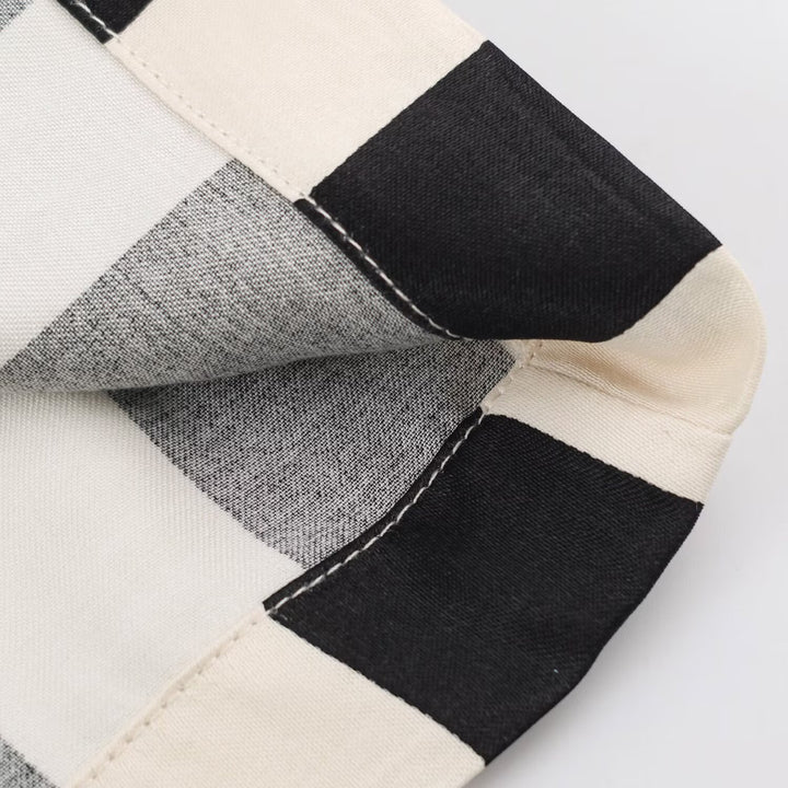 Damen Weite Palazzo-Hose mit vertikalen Streifen und elastischem Bund Drune