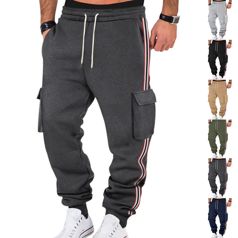 Herren nan sportliche Cargojogginghose mit Kordelzug und Klappentaschen Drune