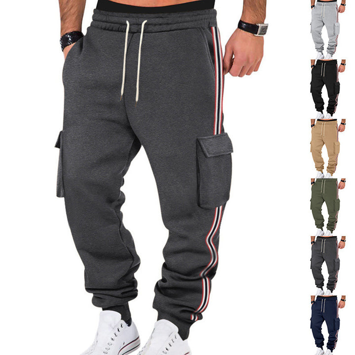 Herren nan sportliche Cargojogginghose mit Kordelzug und Klappentaschen Drune