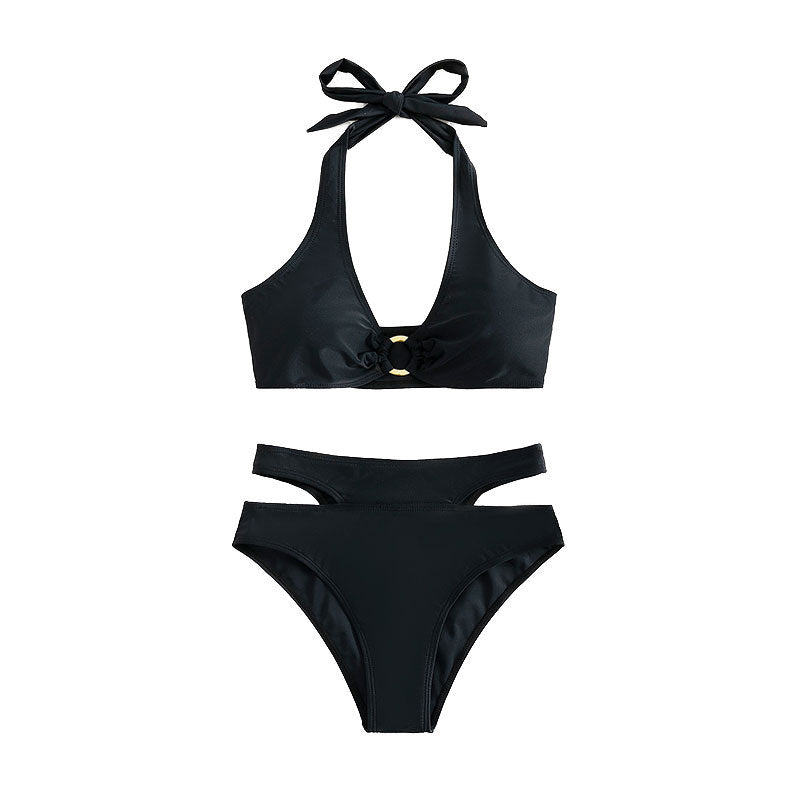 Damen Triangel-Bikini mit hohem Bund und cut-out Details Drune