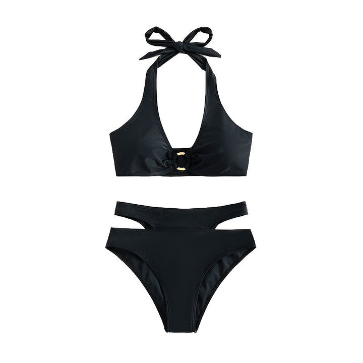 Damen Triangel-Bikini mit hohem Bund und cut-out Details Drune