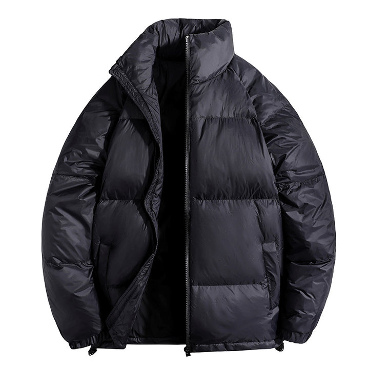Herren Isolierte gesteppte Thermo-Pufferjacke mit Stehkragen und Kordelzugsaum Drune