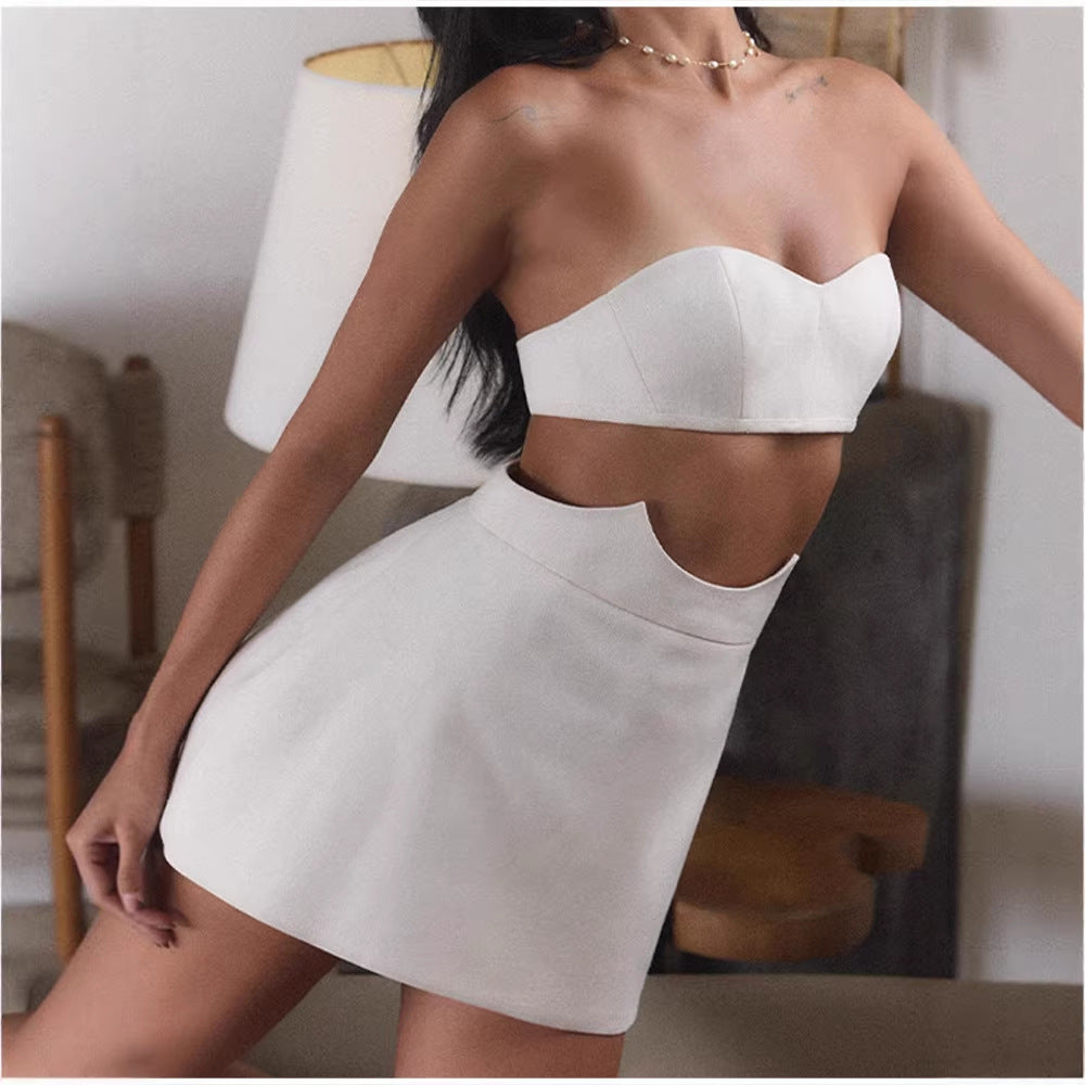 Damen Crop-Top und Rock-Set mit elegantem Design Drune