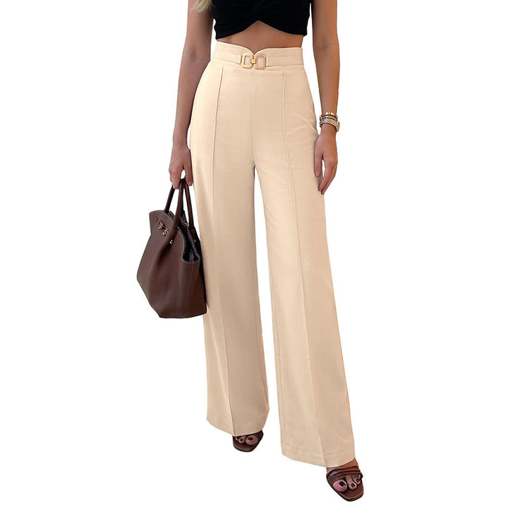 Damen Elegante Hochganzjeans mit weitem Bein Drune