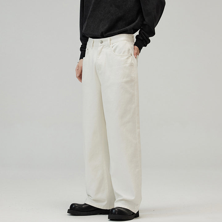 Herren Weit geschnittene Relaxed-Denim-Jeans im geraden Baggy-Schnitt mit hoher Bundlinie Drune