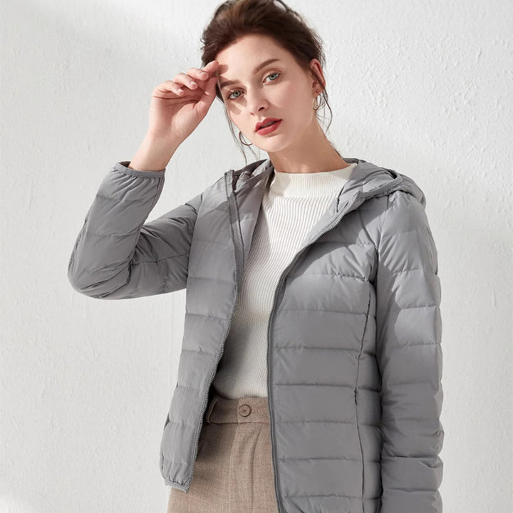 Damen Leichte gesteppte Kurzjacke mit Stehkragen und tailliertem Schnitt Drune