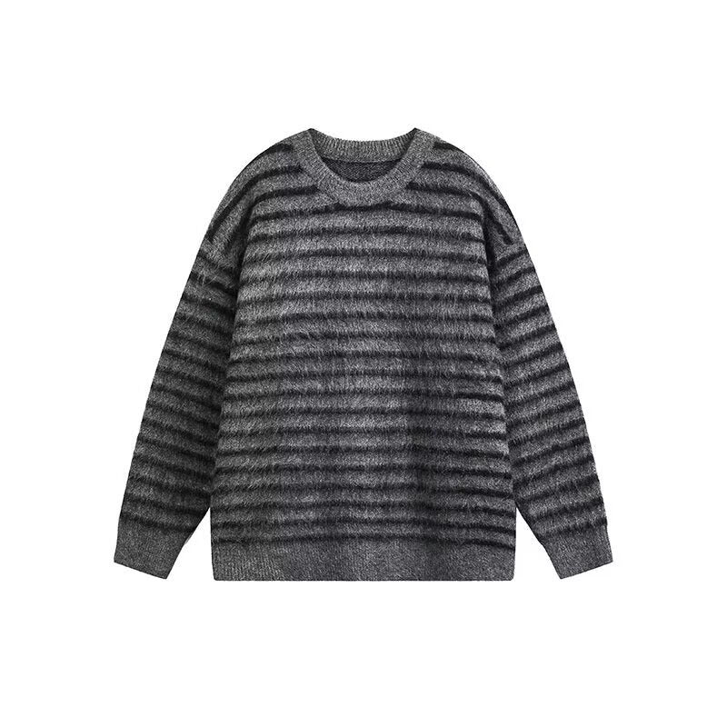 Damen Grobstrickpullover mit strukturiertem Streifenmuster Drune