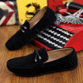 Damen weicher Veloursleder Mokassin Loafer mit geflochtener Dekorschnur und flexibler Gummisohle Drune